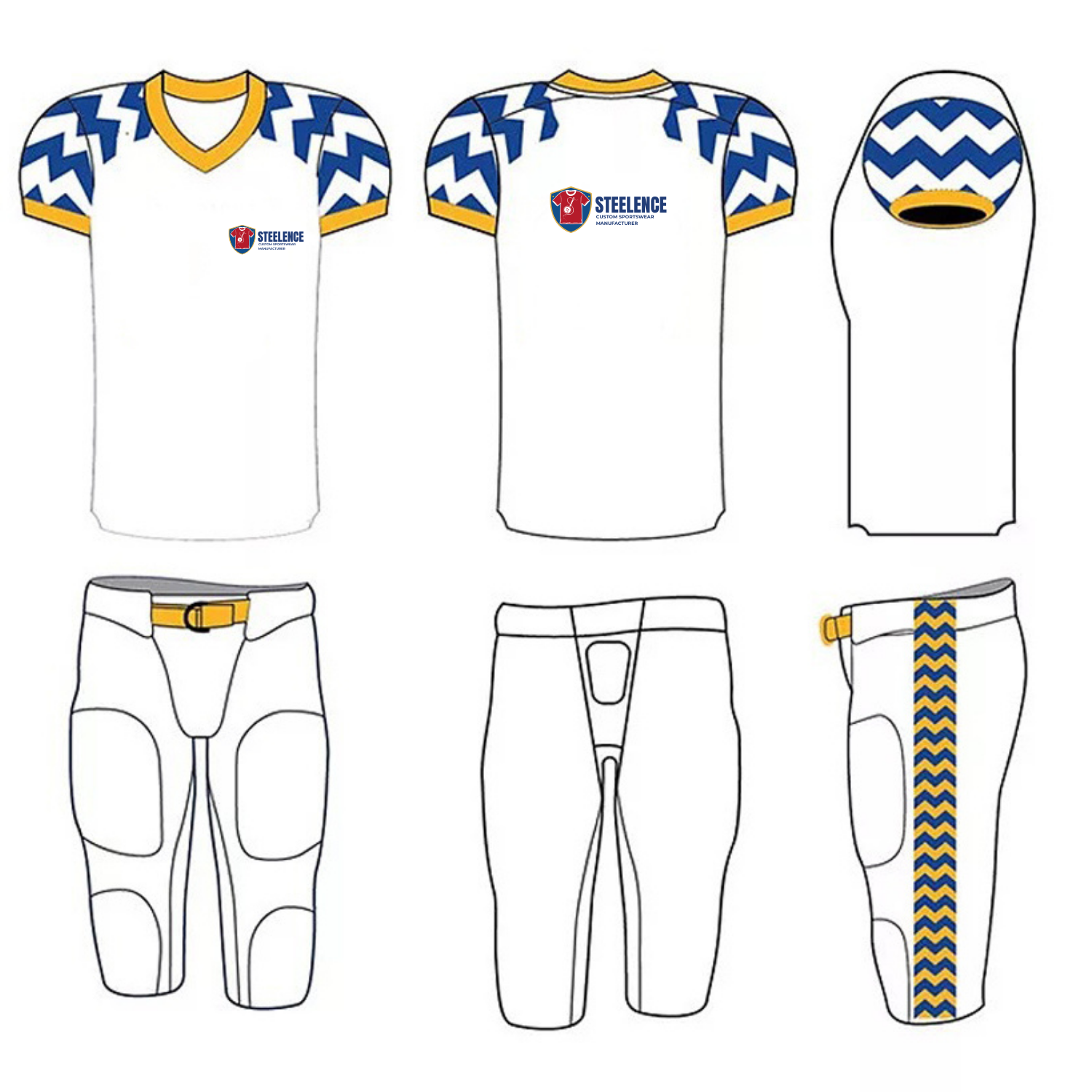 Customized American Football Uniform with Name