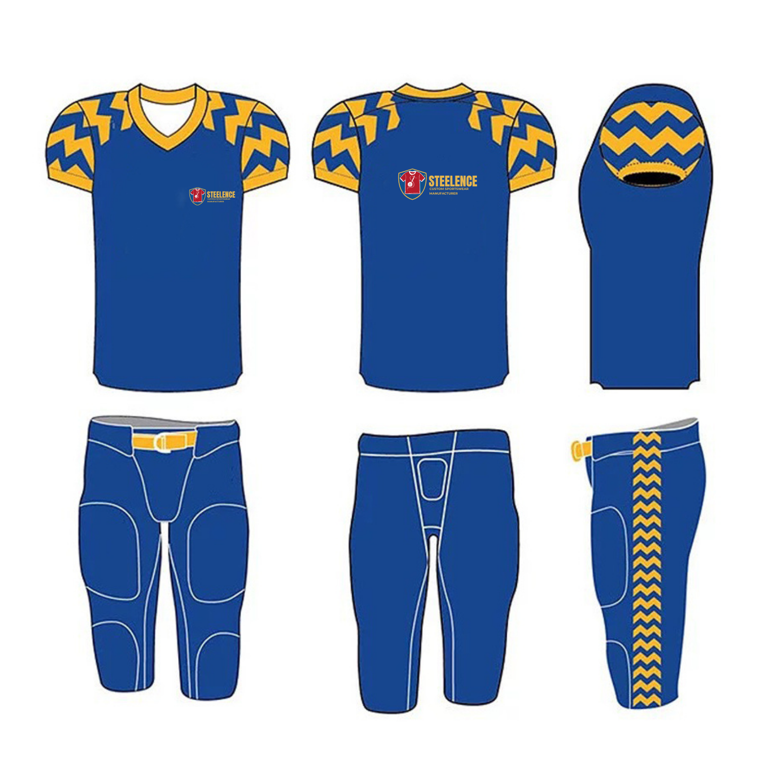 American Football Uniform with Striped Jersey